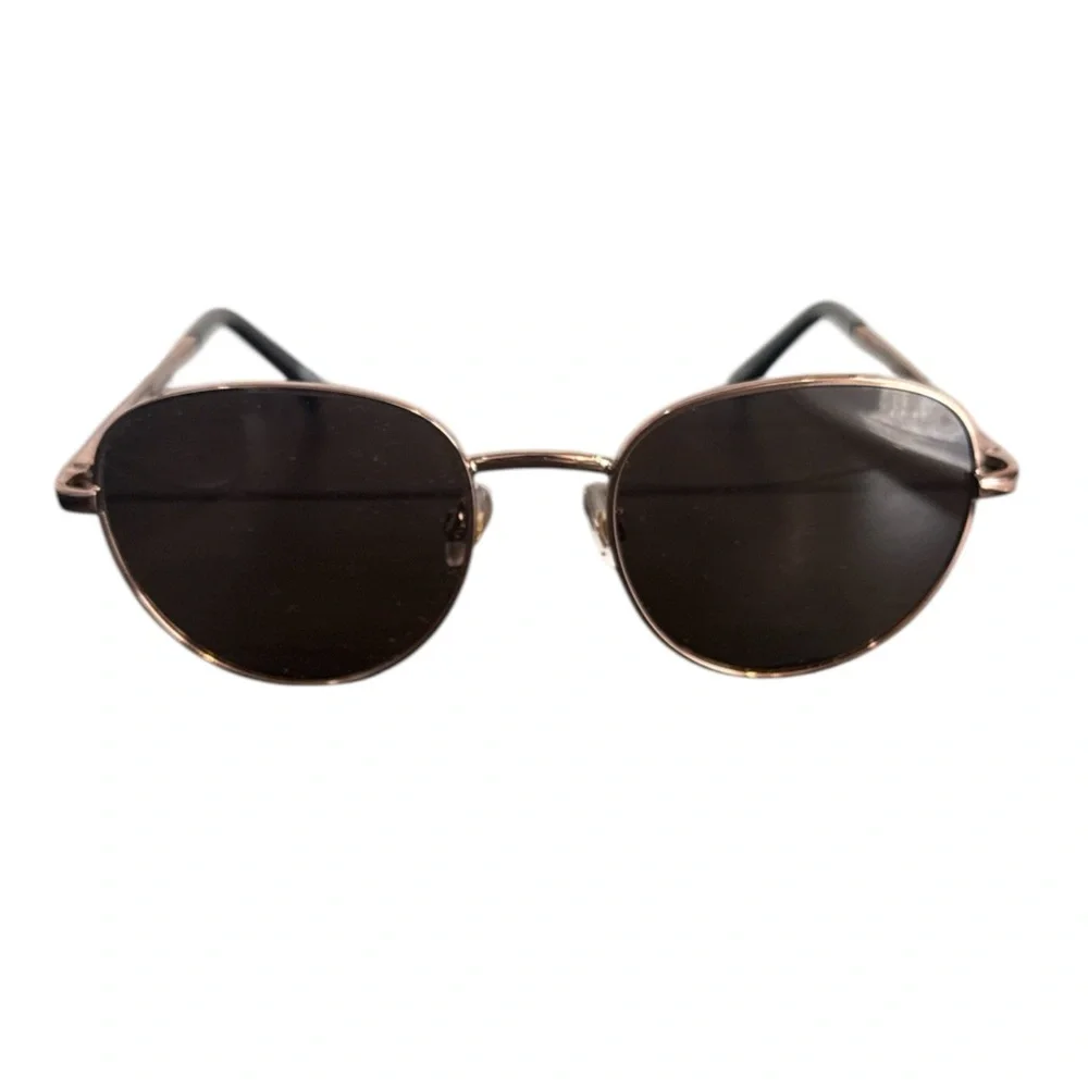 💜Foster Grant Polarized Round Sunglasses Rose Gold Metal‎ Frame
